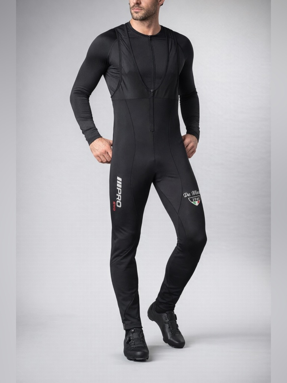 De Marchi Pro EVO Cycling Bib Tights XXL Black Thermal Italy